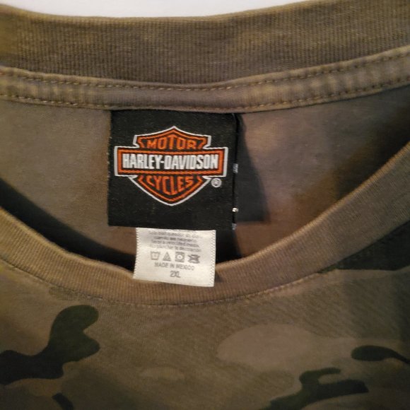 Harley Davidson camo style short sleeve T-shirt 100% cotton Size 2X. - Picture 2 of 14